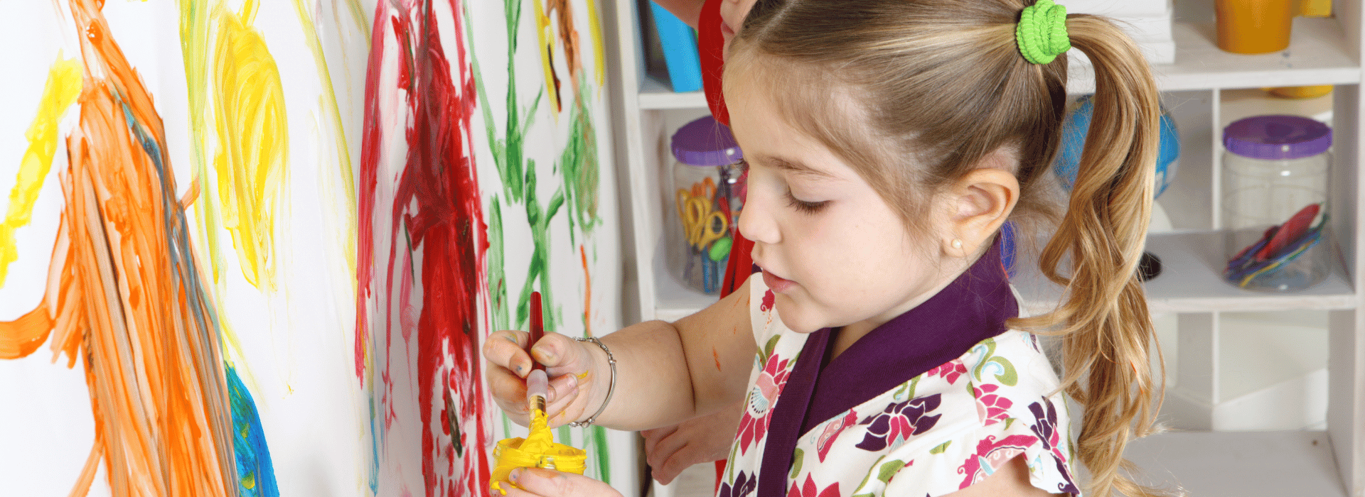 Little girl painting at easel | Am I Creative | Shine Body & Bath Chakra Soap | Blog