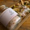 Sacral Chakra Ritual Bath Salts for Sensuality & Joy | Glass jar of bath salts close up | Shine Body & Bath