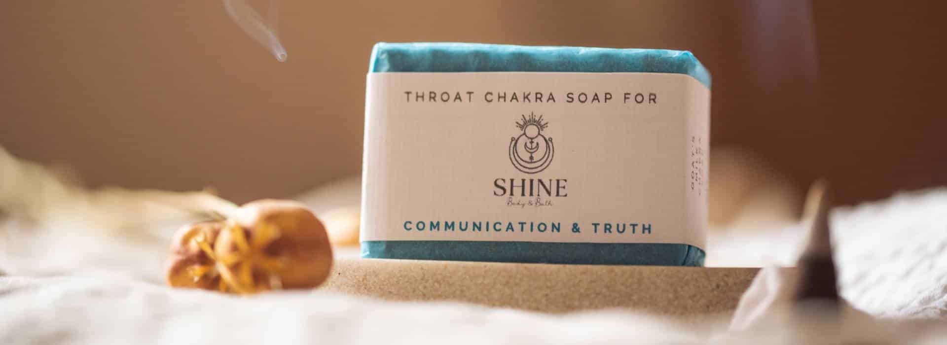 Throat Chakra Soap, wrapped | Homepage banner | Shine Body & Bath