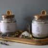Duo of Chakra Ritual bath salts on wooden tray | Shine Body & Bath
