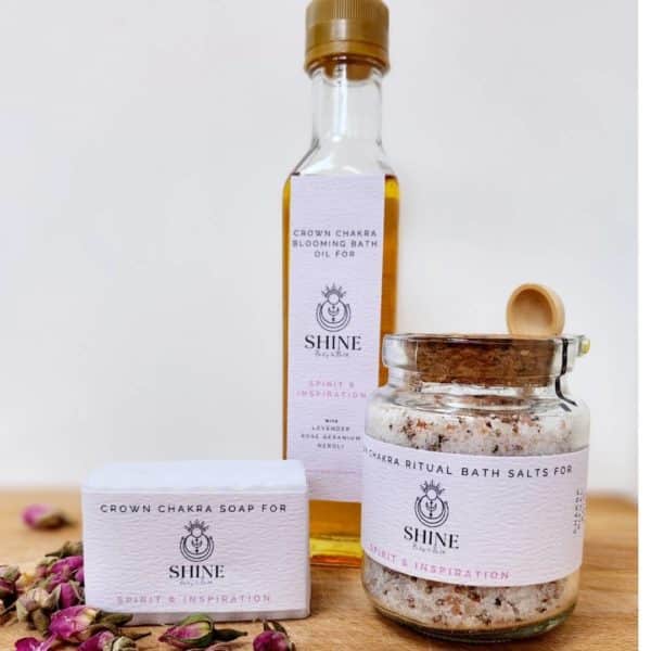 Crown Chakra Blooming Bath Oil, Ritual Bath Salts & Soap gallery image | Shine Body & Bath