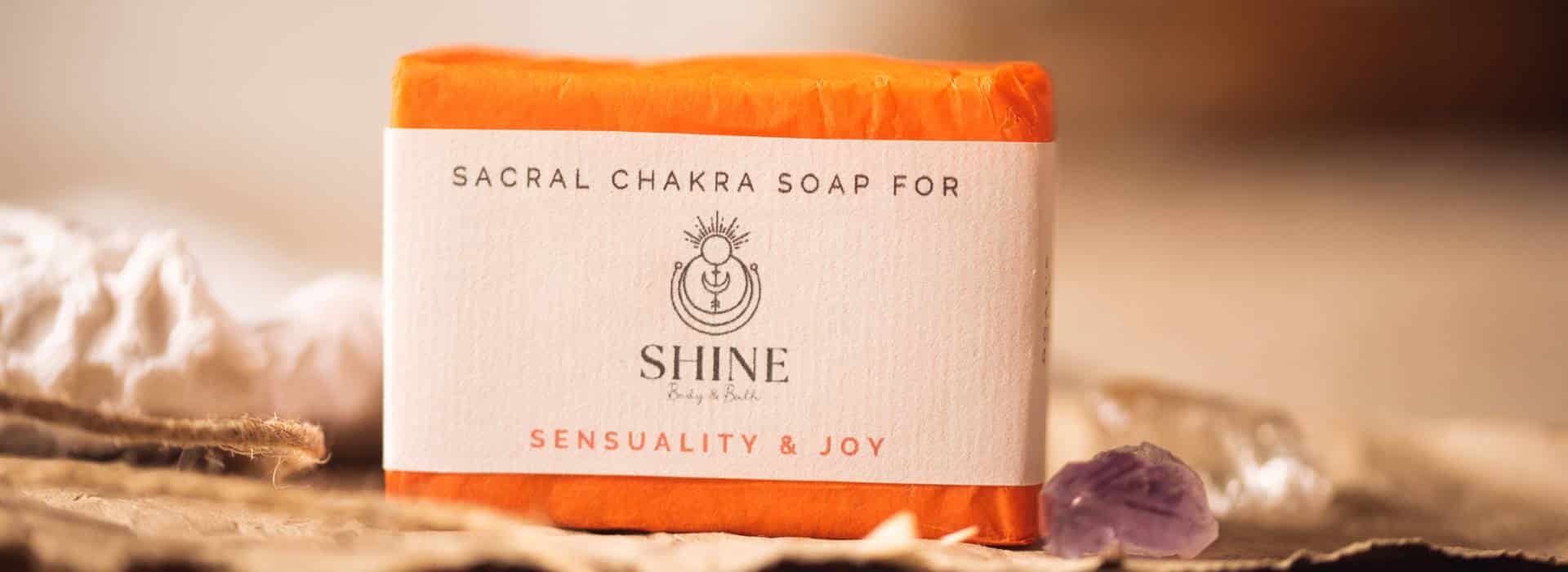 Sacral Chakra Soap, wrapped with crystal | Homepage banner | Shine Body & Bath