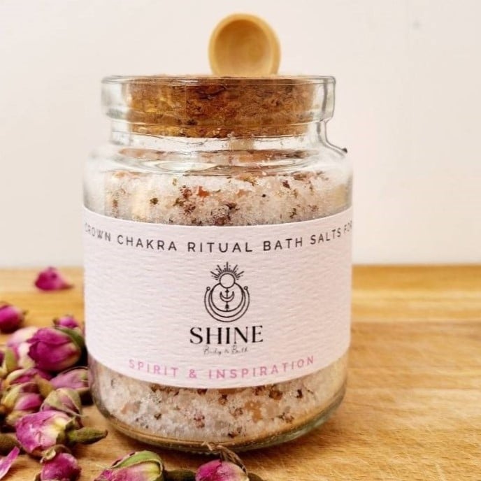 Crown Chakra Ritual Bath Salts - Jar feature image | Shine Body & Bath