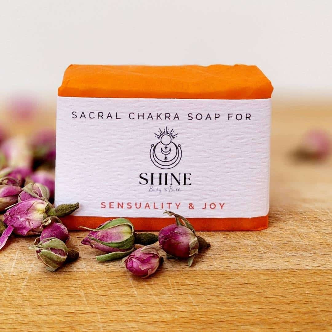 Sacral Chakra Soap wrapped feature image | Shine Body & Bath