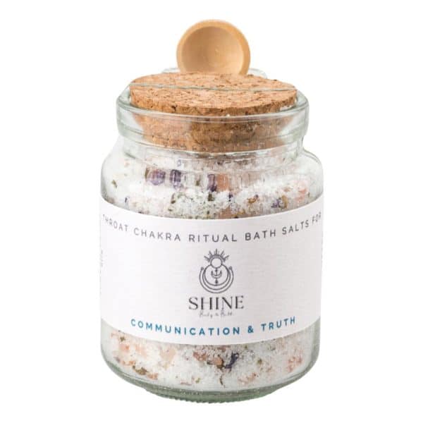 Throat Chakra Ritual Bath Salts - Jar feature image | Shine Body & Bath