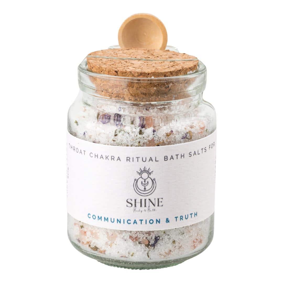 Throat Chakra Ritual Bath Salts - Jar feature image | Shine Body & Bath