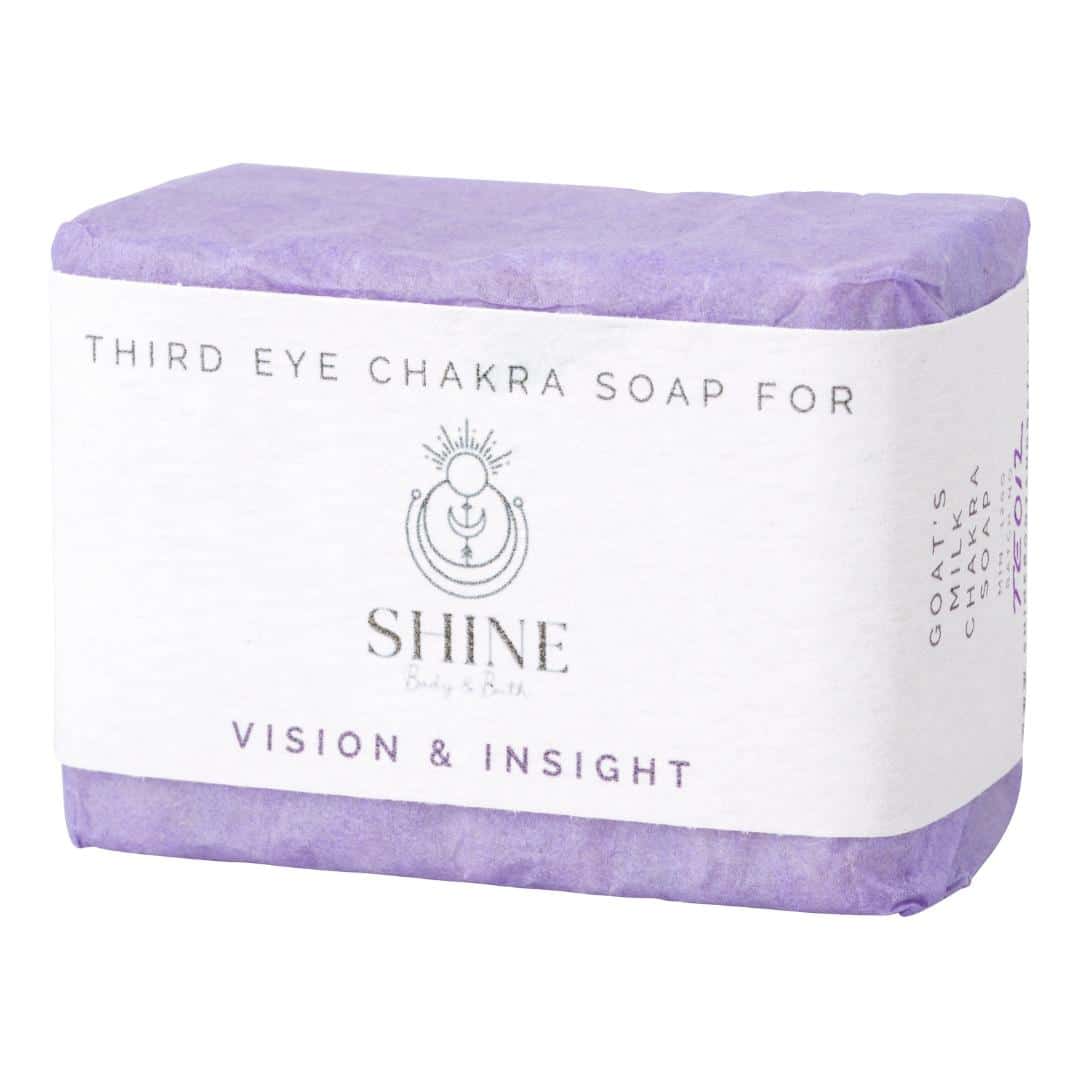 Third Eye Chakra Soap wrapped feature image | Shine Body & Bath