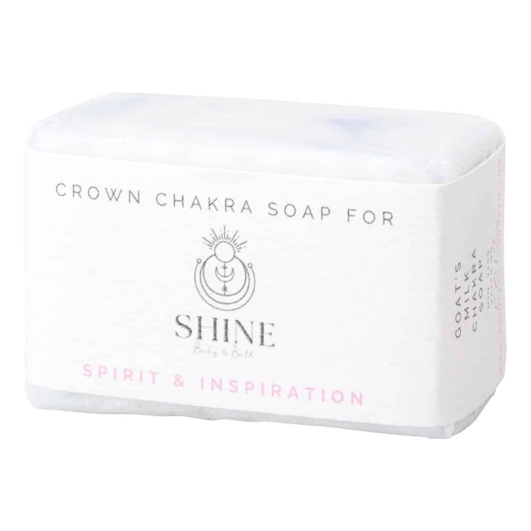 Crown Chakra Soap wrapped feature image | Shine Body & Bath