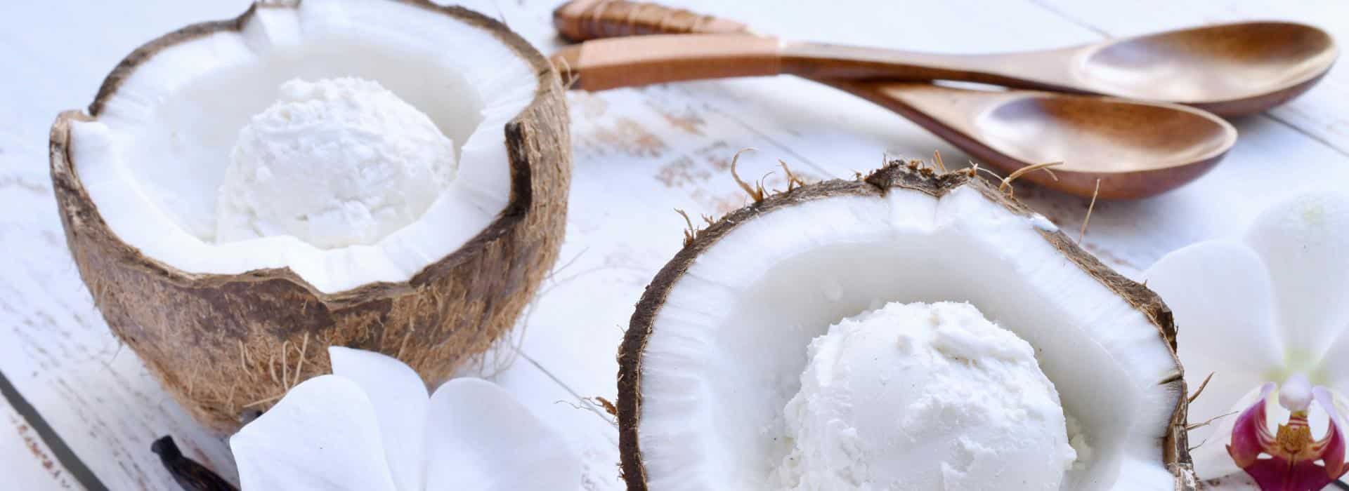 Sacred Skin: Why a Tattoo Balm is Essential for Your Ink (and Your Soul) | Image of Coconut flesh in shells with wooden spoons