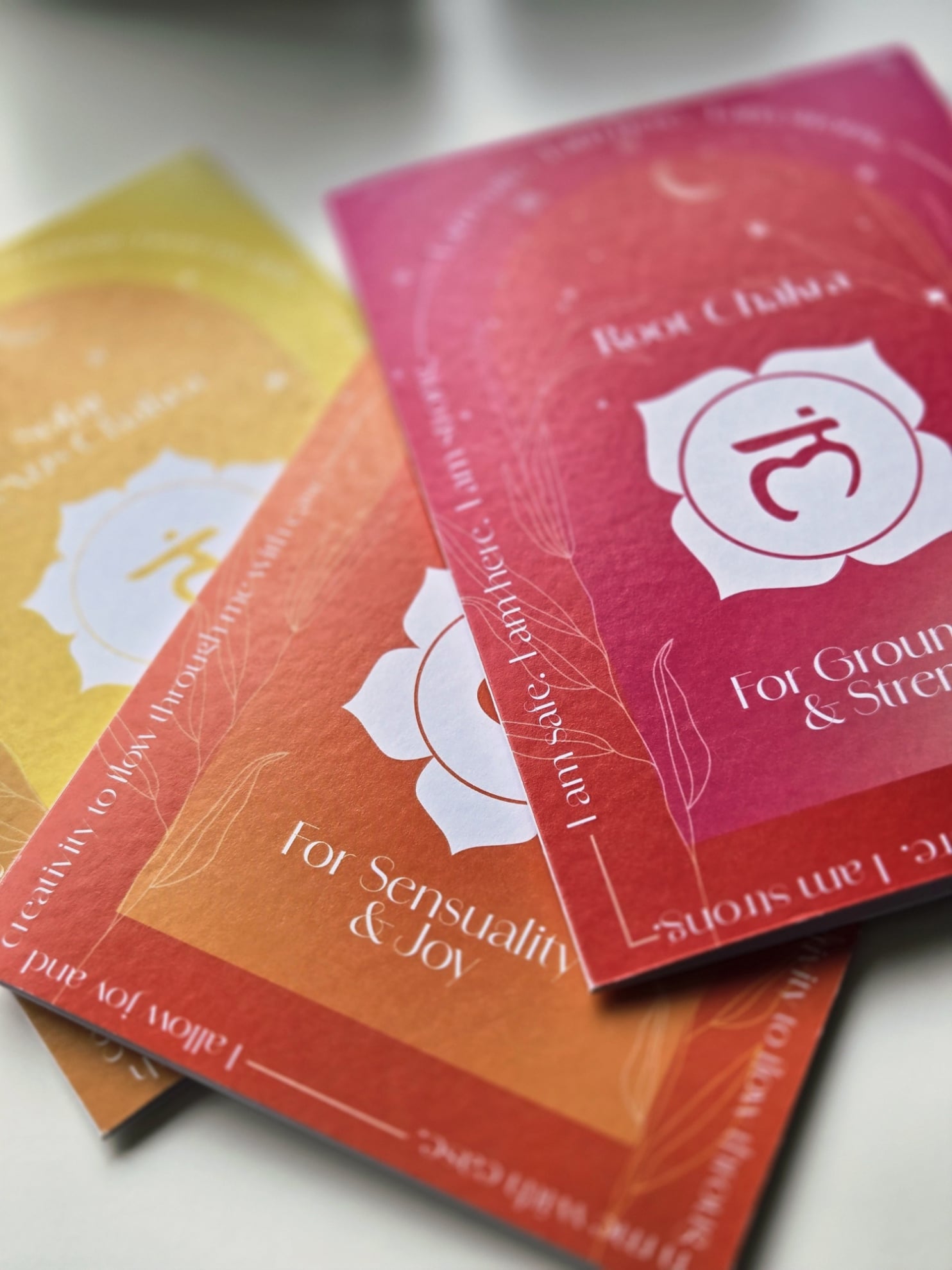 Chakra Affirmation Greetings Cards in a fan | 5 Inspiring Uses for Chakra Affirmation Greeting Cards | Shine Body & Bath