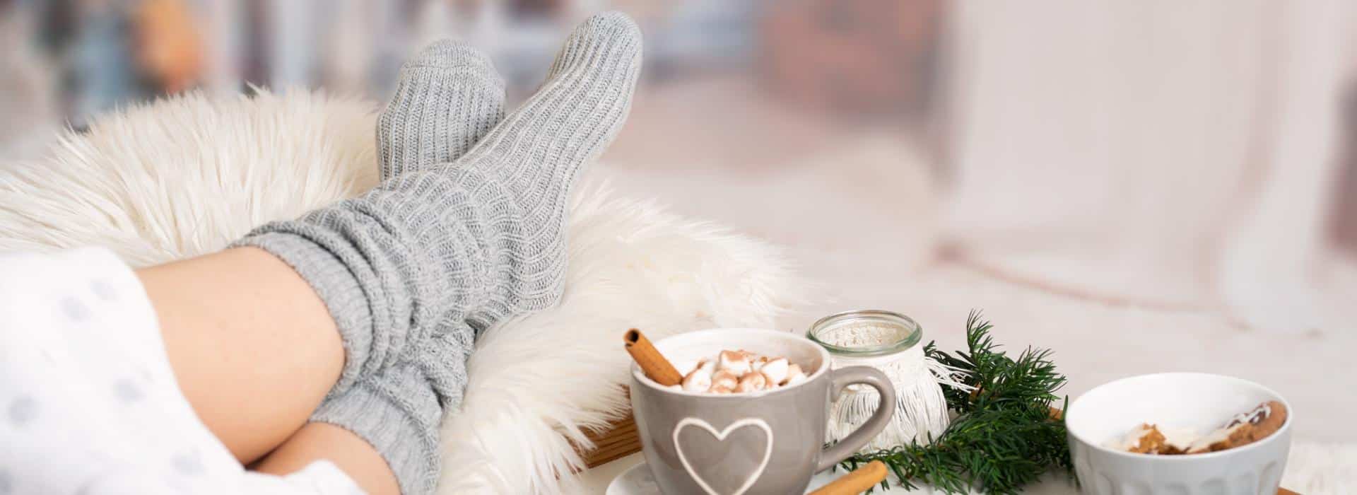 Shine In, Shine Out: Autumn Rituals to Ground and Reset Your Energy | Cosy socks and hot chocolate
