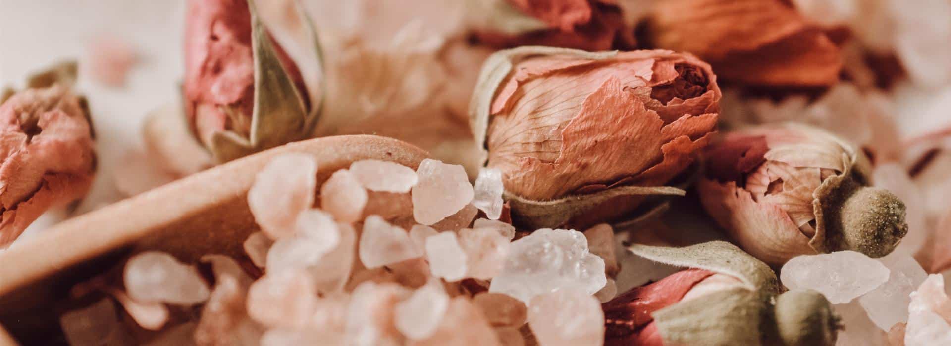 Shine In, Shine Out: Autumn Rituals to Ground and Reset Your Energy | bath salts and rose